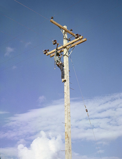 19. Đà Nẵng AB, Tent City: Vietnames lineman climbed the pole and forgot to tell anyone he was afraid of heights. His cohorts jeered at him until he finally came down. 1965.