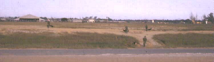 Đà Nẵng AB, AF K-9 post along the only runway at that time. S/E perimeter of this story can be seen at photo's top-right in distance; by Don Poss, K-9