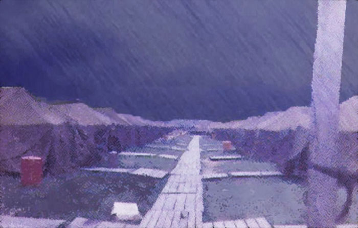 Moonson Rains, Đà Nẵng, 35th APS K-9 tents. 1966.