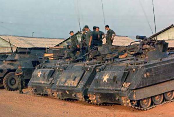 2. Biên Hòa AB, Security Police M113 APC Close Up. Photo by: Ernest Govea. 1968-1969.