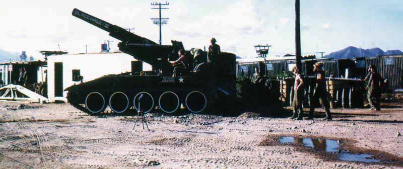 14. Nha Trang AB, U.S. Army: Bigger Guns: Blackhawk III. Elevated and ready to fire. 1968-1969. Photo by: Bruce Thompson, Randy Vuletich, NT, 14th SPS. 1968; 1969.