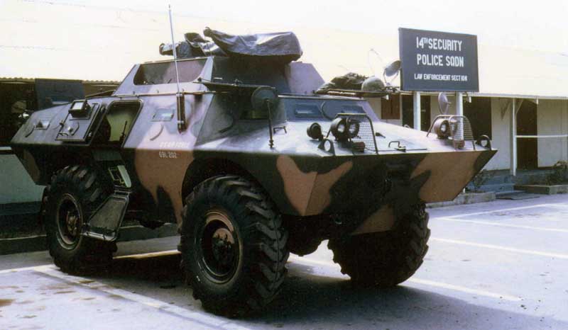 4. Nha Trang AB, SP V100 APC, 14th SPS Law Enforcement Section. 1968-1969. Photo by: Bruce Thompson, Randy Vuletich, NT, 14th SPS. 1968; 1969.