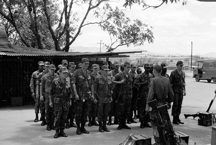 28. B-Flight Guardmount, spring 1969, Phu Cat AB, 37th SPS. Photo by Don Bishop. 1969-1970. 