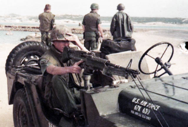 8. Phan Rang Air Base: Security Police QRT Jeep, M60. 1966. Photo by: Newell Swartz, LM 262, PR, 35th SPS; PC, 37th SPS, 1966-1967.