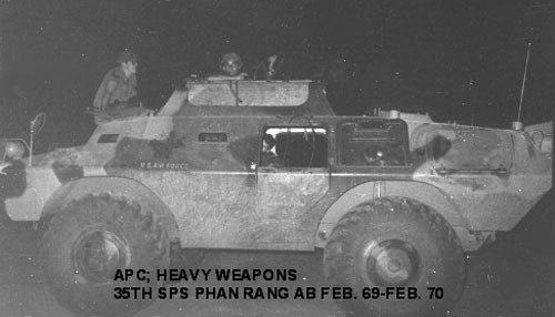 14. Phan Rang Air Base: Heavy Weapons, 35th SPS, V100. Feb 1969-1970. Photo by: Richard Garcia, LM 82, PR, 35th SPS. 1969-1970.