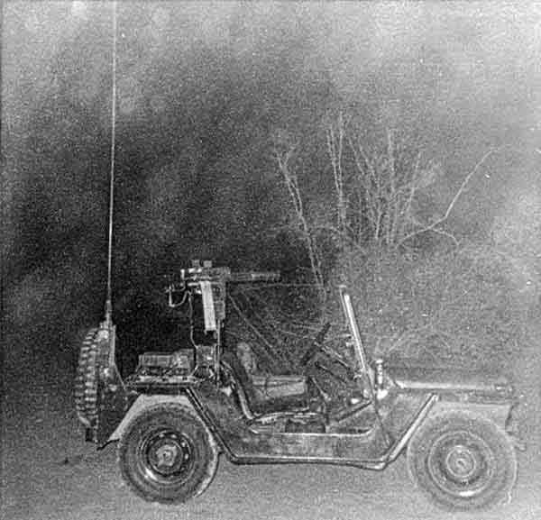 3. Phan Rang Air Base: QRT Jeep, Gatlin Gun. 1970. Photo by: Phil Sperflage. 1970.