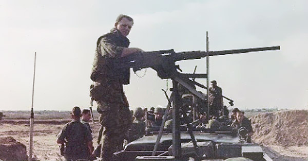 17. Tan Son Nhut AB, 377th SPS Special Weapoons Unit Convoy, test firing .50-cal. 1968. Photo by: Larry Blades, TSN, 377th SPS, 1967-1968.