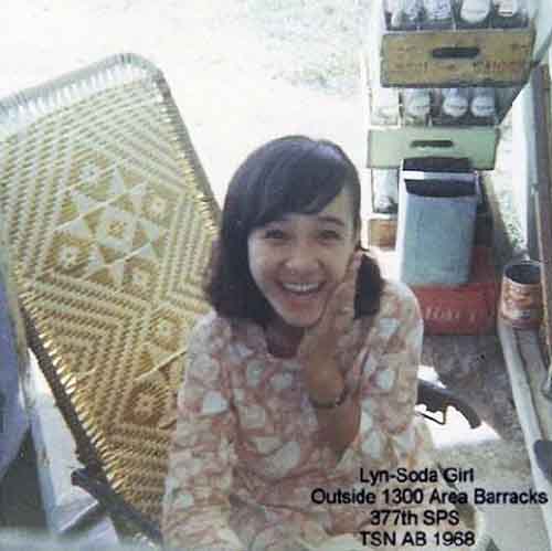 9. Tan Son Nhut AB, HW Soda Girl (Lynn). Barracks-1300. 1968. Photo by: Larry Blades, TSN, 377th SPS, 1967-1968.