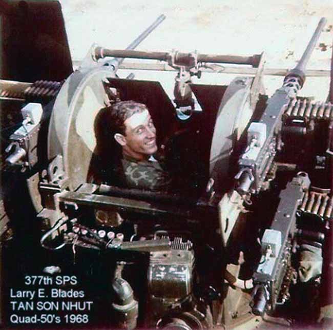 3. Tan Son Nhut AB, Security Police SAT Heavy Weapons, Quad-50s. 1967-1968. Photo by: Larry Blades, TSN, 377th SPS, 1968.