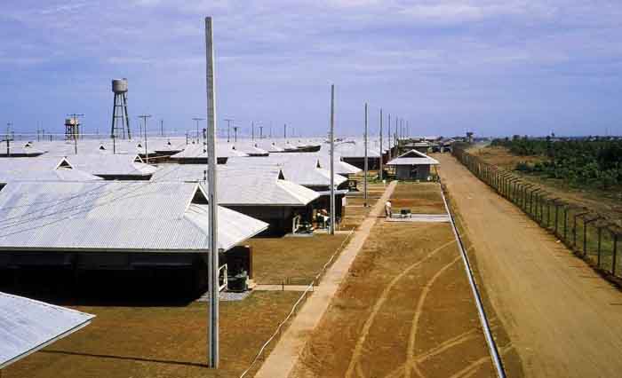 2. Korat RTAFB Hootches and Perimeter. Control Tower (center-right), Water Towers (center-left). Photo Courtesy of Korat Mainpage.