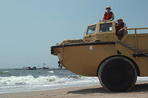 US Army LARC on the beach.