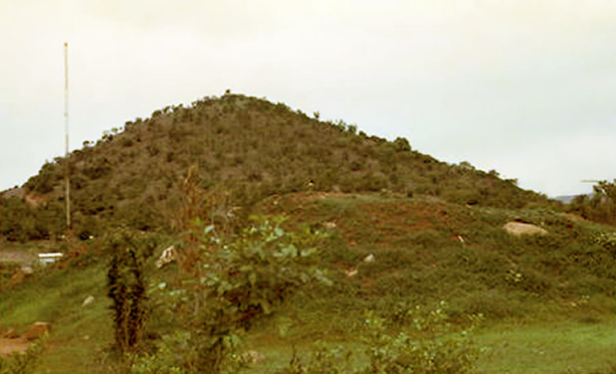 7. Nui Dat hill, as viewed from base area below. Photo by Stan Reeves, ND 1967. 