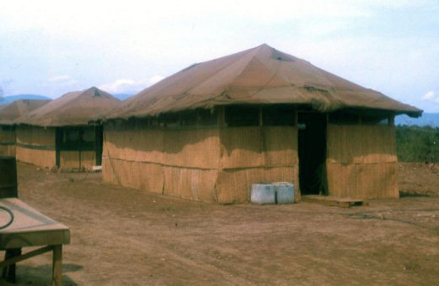 8. Nui Dat: 35th SPS tent-huts 1967, and prior to the barracks construction. Photo by Stan Reeves, ND 1967. 