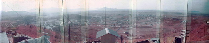 16. Nui Dat hill: Composite photo from Nui Dat hilltop. Photo by Dana Anthony, ND 1969. 