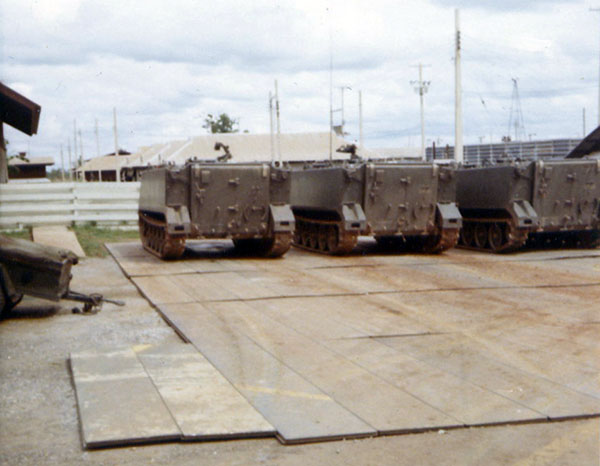 11. NKP RTAFB: APCs at CSC. Photo by Wilfred Wright. 1971.