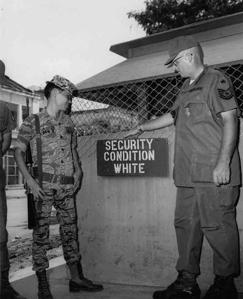 9. Nha Trang Air Base: Chinese Security Guard. Photo by: George Bruce Thomspon. 1968-1969.