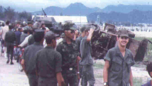 7. Nha Trang AB, vehicle wreck. Photo by Domenic Sebben. 1969-1970.