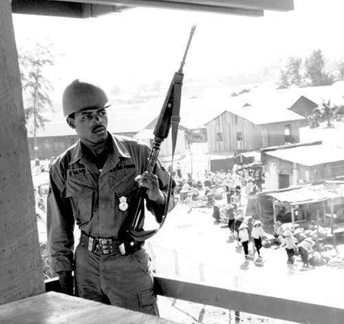 6. Nha Trang AB, K-9. View from above Tower. A2C Evans (?) Photo by: unknown.