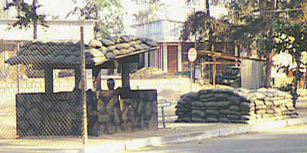 11b. Nha Trang AB Gate Post-1, Close Up. Photo by: Tony Niemotka, LM 577, NT, 14th SPS, 1968-1969.