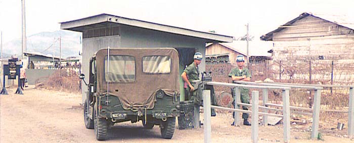 12. Nha Trang AB Gate Post-4. Harry Bevan wating to Post 4. Photo by: Tony Niemotka, LM 577, NT, 14th SPS, 1968-1969.