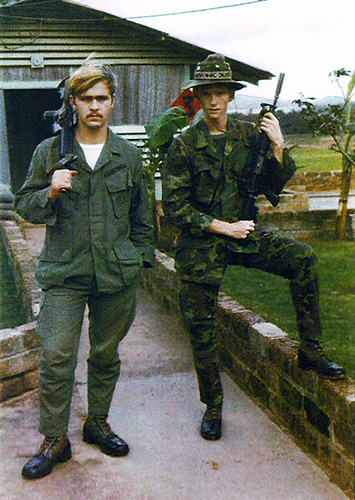 11. Two good friends: Randy Diedrich, K-9 on left, and Mike Adcock, K-9 on right.
We all went through Dog School together,and then on to Nam.