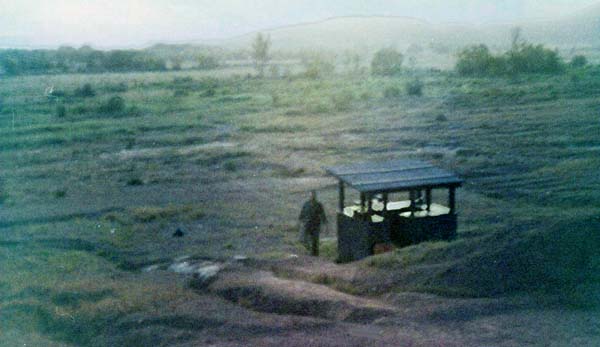 8. Phu Cat AB, Perimeter Bunker and M-60. A last look at the twilight. 1969. Photo by: David Hayes, LM 462, CRB, 12th SPS; PC, 37th APS, 1967-1968.