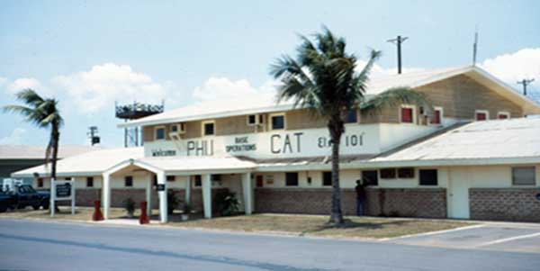 1. What we defended: Base Ops on the flight line. This was what we first saw when we landed at Phu Cat. Photo by Don Bishop. 1969-1970.