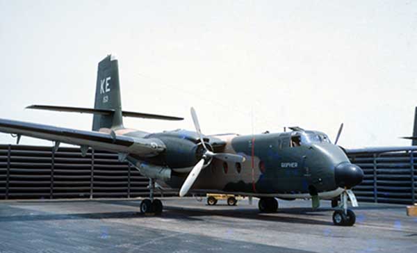 33. What we defended: At Phu Cat AB were two squadrons of C-7 Caribous. With the ability to land and take off from very short runways, the Caribous supplied many of the remote Special Forces camps. Photo by Don Bishop. 1969-1970.