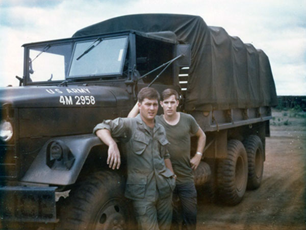35. Phu Cat Air Base: Erk and borrowed Army truck. Photo by: Doug D. Davis, 1968.