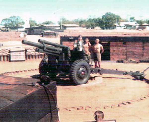 12. Phu Cat Air Base: Sgt Meek and ROK Stumpy, 105mm Howitizer. 1970-1971. 