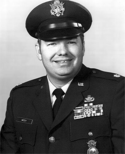 Major Leon T. Meek, Commander 153rd Weapons Systems Security Flight. 153 Combat Support Squadron, 187th Military Airlift Wing, Wyoming Air National Guard, Cheyenne, Wyoming.