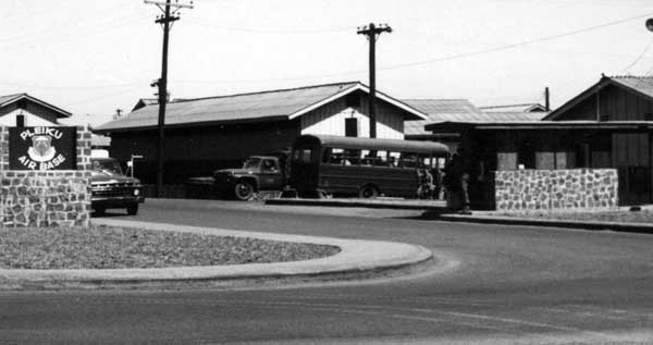 1b. Pleiku AB, Main Gate. Photographer: Wolfgang G. Luppa., LM 527, PK, 633rd SPS. 1969.