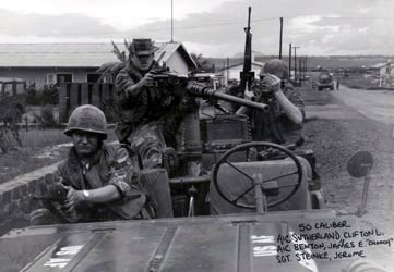 6. Pleiku AB, QRT Jeep with .50cal. 1968-1969. Photo by: Clifton Larry Sutherland (RIP), PR, 822nd CSPS, 1968-1969.