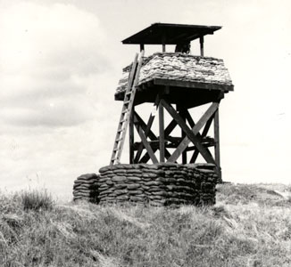 1. Pleiku AB, Perimeter Tower and Bunker. Photo by: Clifton Larry Sutherland (VSPA-111), PR, 822nd CSPS. 1968-1969.
