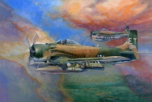 Pleiku - USAF A-1H, Vietnam, by Gary Sutherland