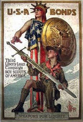 WWII Posters: USA Bonds. Third Liberty Loan Campaign, Boy Scouts of America. Weapons For Liberty.