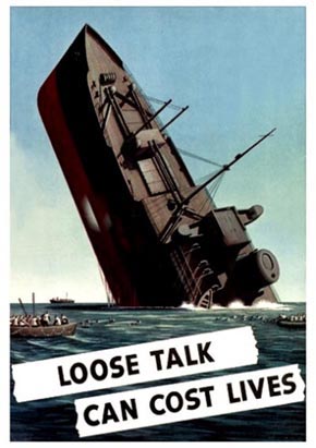 WWII Posters: Loose Talk Can Cost Lives (Ship Sinking