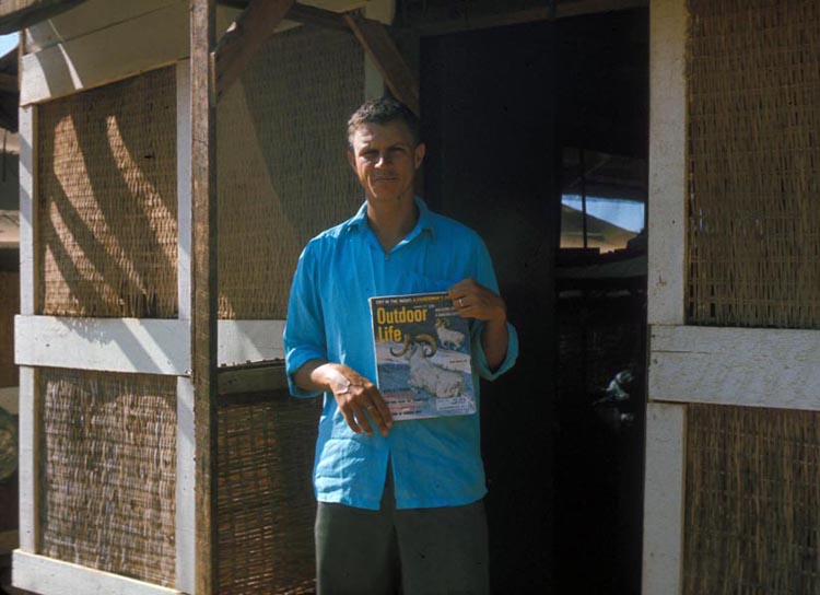 25. Phan Rang Air Base: Airman Tipton, and Outdoor Life magazine. Not exactly how I pictured it there.