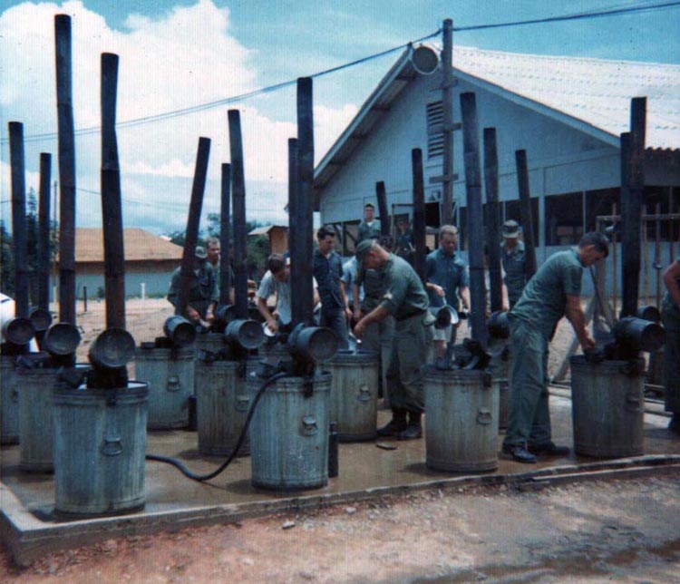 40. Phan Ran Air Base: Airmen washing Mess Kits.