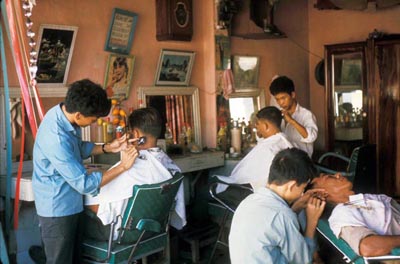 53. Phan Rang: Interior of Barber Shop.