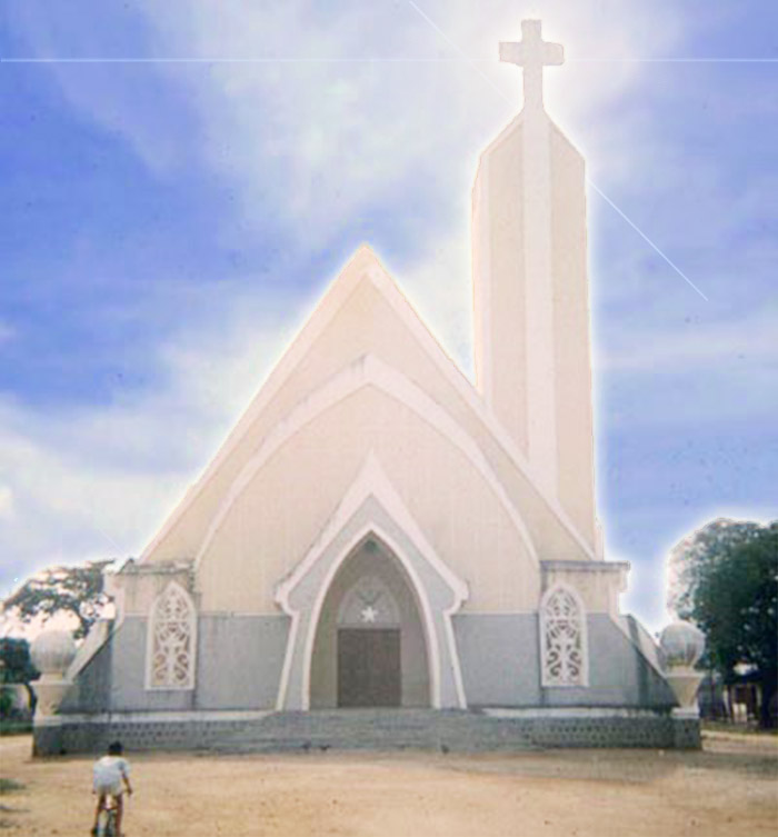 67. Phan Rang: Church front view. 