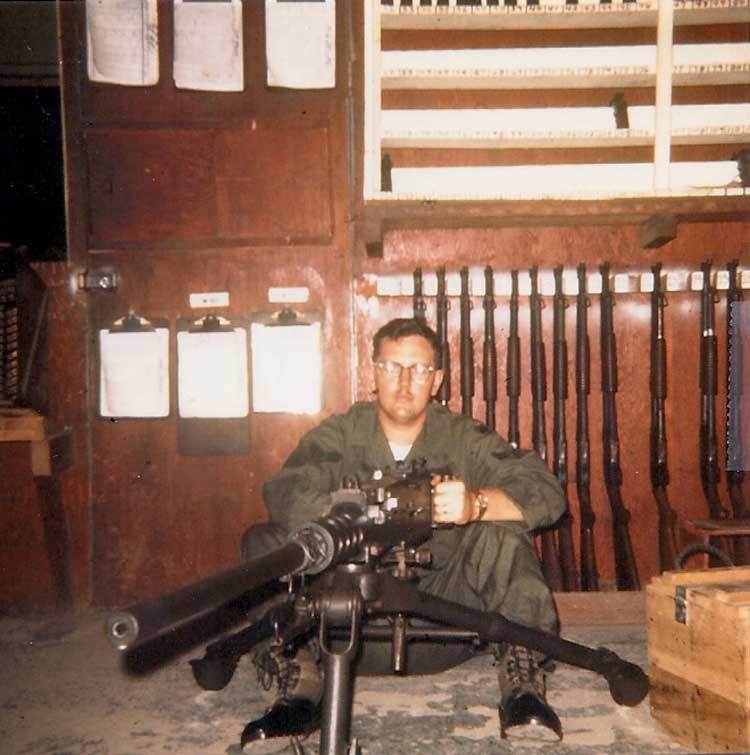 24. Phan Rang Air Base: Law and Security Weapons Room: .50 Cal. arrived at Phan Rang after Tet'68. Photo by: Van Digby, 1968.