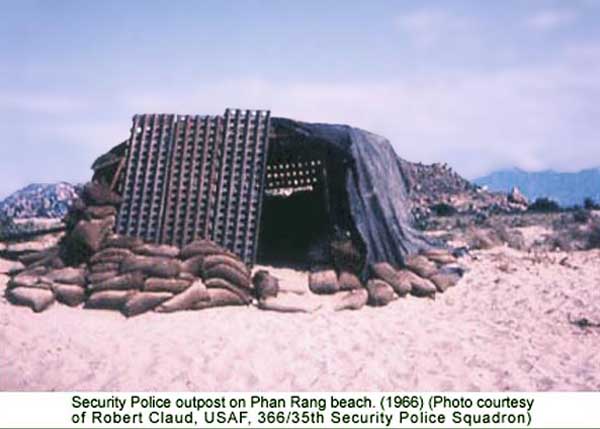 17. Phan Rang Air Base: Beach Bunker post. 1966-1967. Photo by: Robert Claud, PR, 35th SPS, 1966-1967.