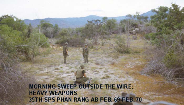 17. Phan Rang Air Base: Heavy Weapons, 35th SPS. Morning Sweep, outside the wire. Feb 1969-1970. Photo by: Richard Garcia, LM 82, PR, 35th SPS. 1969-1970.