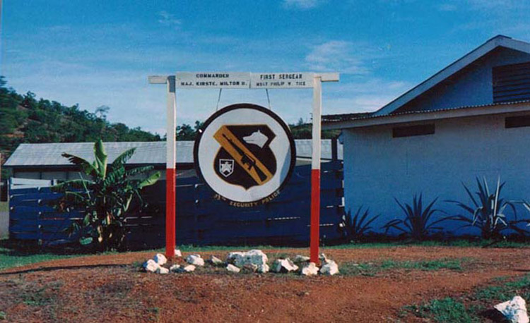 18. Phan Rang AB: 35th SPS HQ sign: Commander Major Wilton and First Sergeant MSgt Tice.