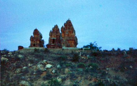 40. Phan Rang AB: Road back to Base. Hilltop Pagoda.