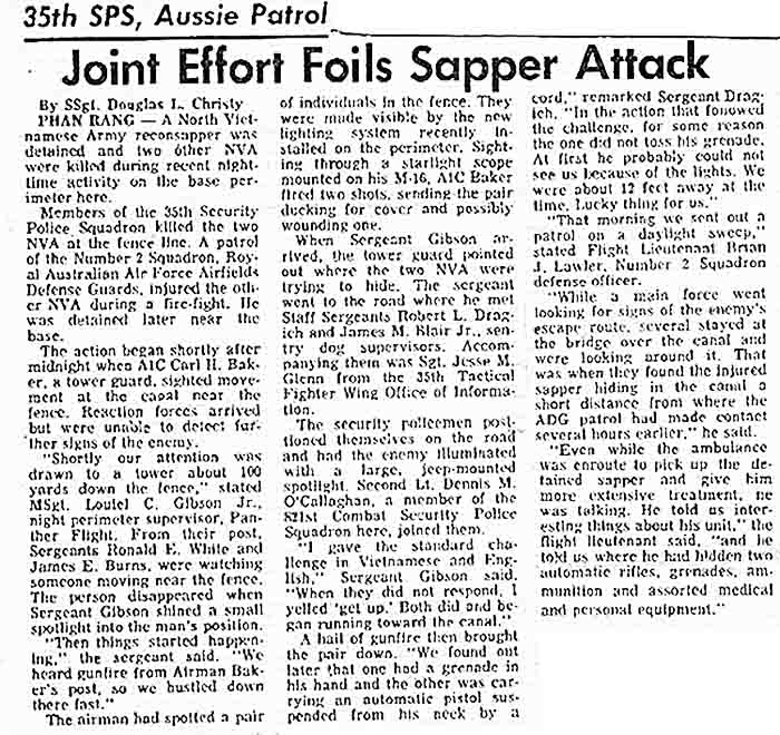 1. I was cleaning out the closet today and found this news article among some other papers I had. I believe the actual date of this was Feb. 11, 1970. Maybe one of the other members can verify the date. The article was published at the time in the base newspaper, which I don't recall the name, and now looking back I wish I kept the whole paper.