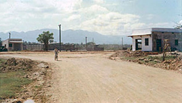 9. Phan Rang Air Base: Gate (center right) and road to town. Photo by Gary Phillips. c1966.