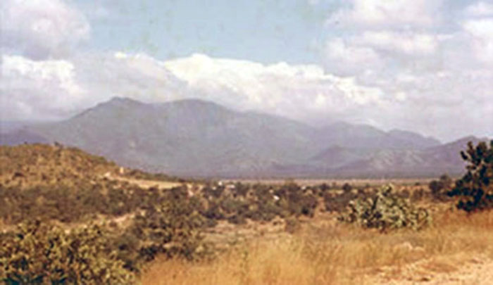 19. Phan Rang Air Base: Nui Dat Hill, with valley view. Photo by Gary Phillips. c1966.
