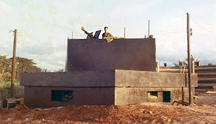 2. Phan Rang Air Base: New Bunker construction. Photo by Gary Phillips. c1966.